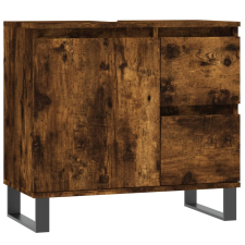 vidaXL füstös tölgyszínű szerelt fa fürdőszobaszekrény 65 x 33 x 60 cm (831617) fürdőszoba bútor