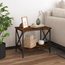 vidaXL füstös tölgyszínű szerelt fa kisasztal 55x38x45 cm bútor