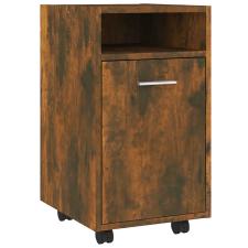 vidaXL füstös tölgyszínű szerelt fa kisszekrény kerekekkel 33x38x60 cm (815852) bútor