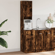 vidaXL füstös tölgyszínű szerelt fa konyhaszekrény 35 x 50 x 180 cm bútor