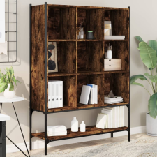 vidaXL füstös tölgyszínű szerelt fa könyvszekrény 102 x 30 x 141,5 cm bútor