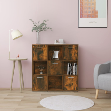 vidaXL füstös tölgyszínű szerelt fa könyvszekrény 90 x 30 x 90 cm bútor