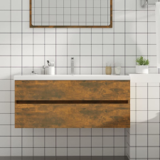 vidaXL füstös tölgyszínű szerelt fa mosdószekrény 100 x 38,5 x 45 cm fürdőszoba bútor