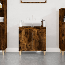 vidaXL füstös tölgyszínű szerelt fa mosdószekrény 58x33x60 cm fürdőszoba bútor