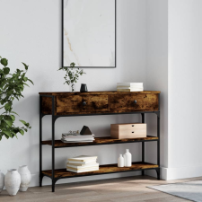 vidaXL füstös tölgyszínű szerelt fa tálalóasztal 100x25x75 cm bútor