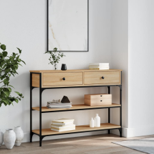 vidaXL füstös tölgyszínű szerelt fa tálalóasztal 100x25x75 cm bútor