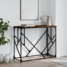 vidaXL füstös tölgyszínű szerelt fa tálalóasztal 100x40x80 cm bútor