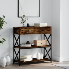 vidaXL füstös tölgyszínű szerelt fa tálalóasztal 75x28x75 cm bútor