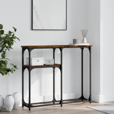 vidaXL füstös tölgyszínű szerelt fa tálalóasztal 90x22,5x75 cm bútor