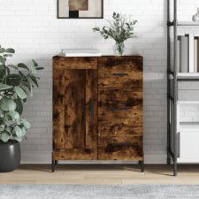 vidaXL Füstös tölgyszínű szerelt fa tálalószekrény 69,5 x 34 x 90 cm bútor