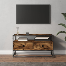 vidaXL Füstös tölgyszínű szerelt fa tv-szekrény 80x35x45 cm bútor