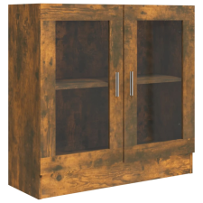 vidaXL füstös tölgyszínű szerelt fa vitrinszekrény 82,5x30,5x80 cm (815615) bútor