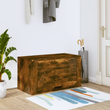 vidaXL füstös tölgyszínű tömör fenyőfa fali cipőszekrény 70x35x38 cm bútor