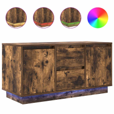 vidaXL füstös tölgyszínű TV-szekrény LED-világítással 100x41x50 cm (861413) bútor