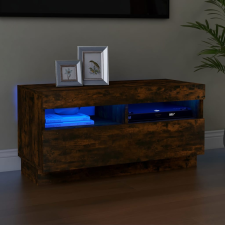 vidaXL füstös tölgyszínű TV-szekrény LED-világítással 80 x 35 x 40 cm bútor
