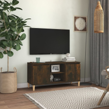 vidaXL füstös tölgyszínű TV-szekrény tömör falábakkal 103,5x35x50 cm bútor