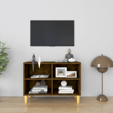 vidaXL Füstös tölgyszínű TV-szekrény tömör falábakkal 69,5x30x50 cm bútor