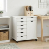 vidaXL Görgős szekrény Fehér 63,5 x 39 x 65,5 cm Tömör fenyőfa