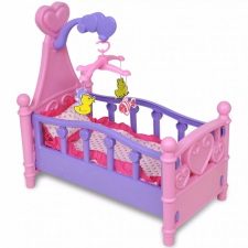vidaXL Gyerek játék babaágy rózsaszín + lila kiságy, babaágy