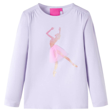 vidaXL Gyerek póló hosszú ujjú Light Lilac 116 gyerek póló