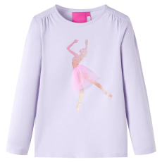 vidaXL Gyerek póló hosszú ujjú Light Lilac 128