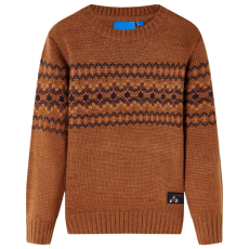 vidaXL Gyerek pulóver kötött Cognac 116