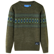 vidaXL Gyerek pulóver kötött khaki 92