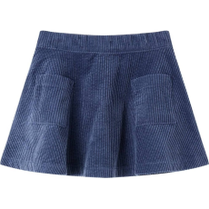 vidaXL Gyerek szoknya zsebekkel Corduroy Navy 128 (13887)