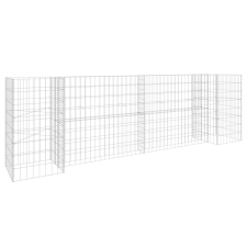 vidaXL H alakú acéldrót virágtartó gabion 260 x 40 x 80 cm (145660) kerti tárolás