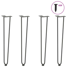 vidaXL hajcsavaros asztallábak 4 db antracit 72 cm tömör acélból bútor