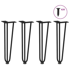vidaXL hajcsavaros asztallábak 4 db Fekete 42 cm tömör acélból bútor