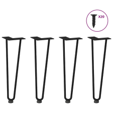 vidaXL hajcsavaros asztallábak 4 db Fekete 42 cm tömör acélból bútor