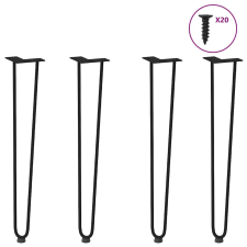 vidaXL hajcsavaros asztallábak 4 db Fekete 72 cm tömör acélból bútor