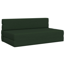 vidaXL Hajtogatható Kanapéágy Sötétzöld 203 x 152 x 15 cm szövet bútor