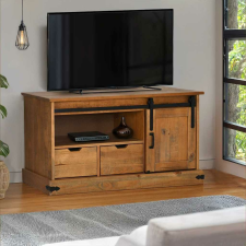 vidaXL HALDEN tömör fa TV szekrény tolóajtóval 110x40x60 cm bútor
