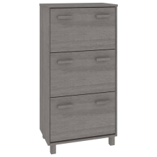 vidaXL HAMAR világosszürke tömör fenyőfa cipőszekrény 59,5x35x117 cm (340515) bútor