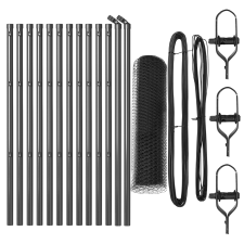 vidaXL Hatszöges kerítés Szürke 0.4x25 m Acél (3352797) építőanyag