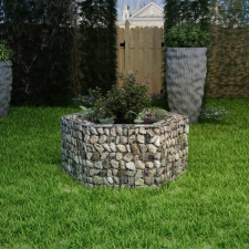 vidaXL Hatszögletű gabion magaságyás 100 x 90 x 50 cm kerti tárolás