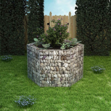 vidaXL hatszögletű gabion virágtartó 160 x 139 100 cm dekoráció