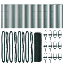 vidaXL Hatszögletű kerítés Zöld 0,5x100 m Acél (3352732) építőanyag