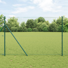 vidaXL Hatszögletű kerítés Zöld 1.5x50 m Acél építőanyag