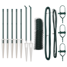 vidaXL Hatszögű Kerítés Zöld 0,5x10 m Acél (3353048) építőanyag