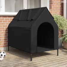 vidaXL Háziállat ház Fekete 110 x 75 x 90 cm Acél szállítóbox, fekhely kutyáknak