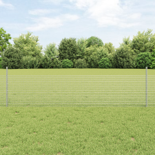 vidaXL Hegedt Drótkerítés 22 U Oszloppal Ezüst 0,5x50 m Acél építőanyag