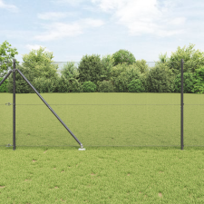 vidaXL Hegesztett Drót Kerítés 13 Cövek Bokkal Szürke 1.4x50 m Acél építőanyag