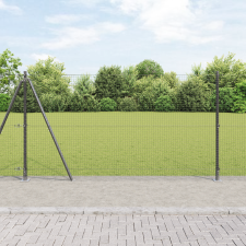 vidaXL Hegesztett Drót Kerítés 13 Flanged Post-szal Szürke 1.2x50 m Acél építőanyag