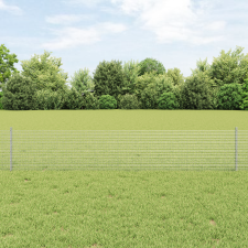 vidaXL Hegesztett Drót Kerítés 5 U Oszloppal Ezüst 0,4x10 m Acél építőanyag