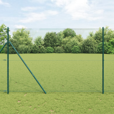 vidaXL Hegesztett Drót Kerítés 7 Oszloppal Zöld 1.6x10 m Acél építőanyag
