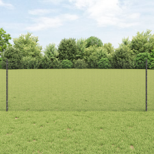 vidaXL Hegesztett Drótfence 11 U Oszloppal Szürke 0.8x25 m Acél építőanyag
