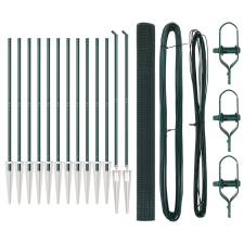 vidaXL hegesztett drótfence 13 cölöppel Zöld 1.5x25 m Acél (3352093) építőanyag